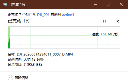 素材卡复制到 NAS